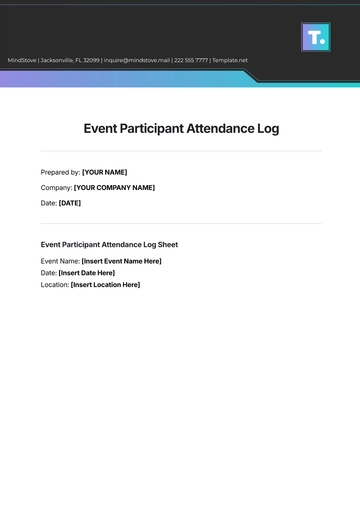 Free Event Participant Attendance Log Template to Edit Online