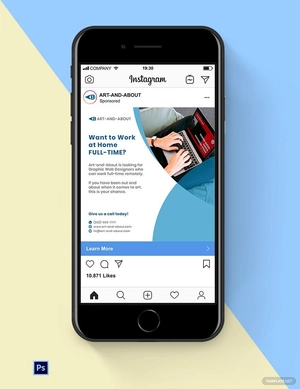 Work From Home Hiring Social Media Ads Template