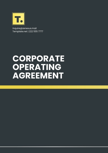 Free Corporate Operating Agreement Template to Edit Online