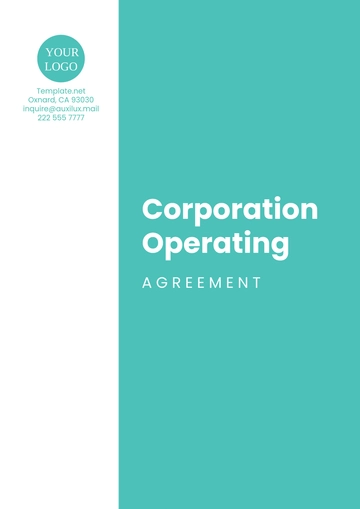 Free Simple Corporation Operating Agreement Template to Edit Online Free Simple Corporation Operating Agreement Template to Edit Online