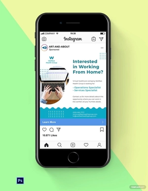 Work at Home Social Media Ads Template