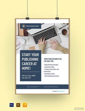 Simple Work From Home Poster Template