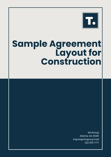 Free Sample Agreement Layout for Construction Template to Edit Online