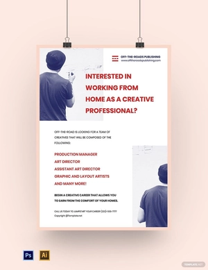 Modern Work From Home Poster Template