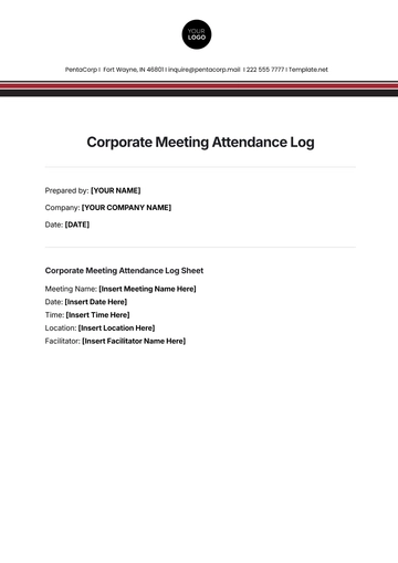Free Corporate Meeting Attendance Log Template to Edit Online