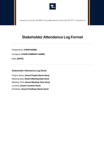 Free Stakeholder Attendance Log Format Template to Edit Online