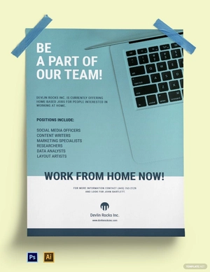 Work From Home Now Poster Template