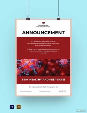 Covid-19 Work From Home Poster Template