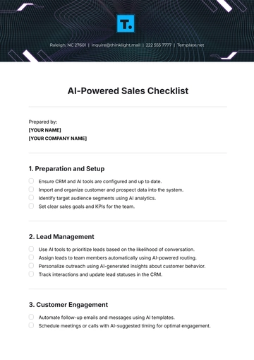 Free AI-Powered Sales Checklist Template to Edit Online