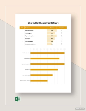 Church Plant Launch Gantt Chart Template