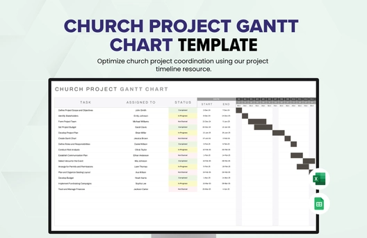 Church Project Gantt Chart Template