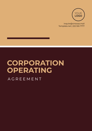 Free Texas Corporation Operating Agreement Template to Edit Online