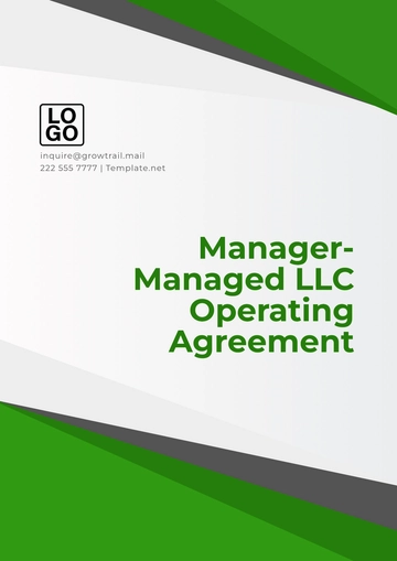 Free Manager-Managed LLC Operating Agreement Template to Edit Online