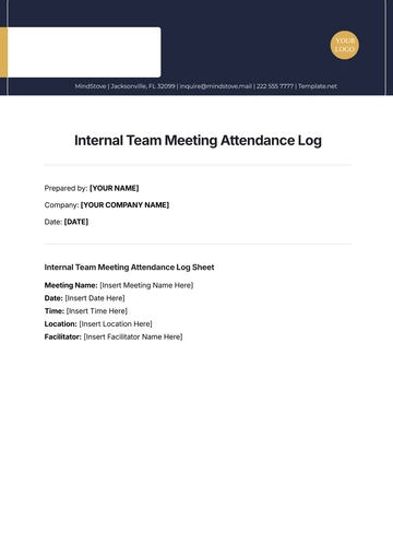 Free Internal Team Meeting Attendance Log Template to Edit Online