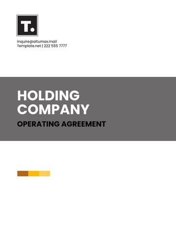 Free Holding Company Operating Agreement Template to Edit Online