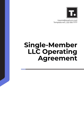 Free Single-Member LLC Operating Agreement Template to Edit Online