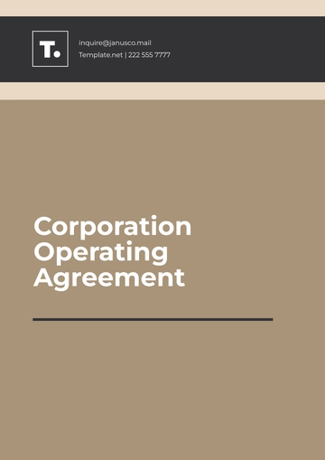 Free Sample Corporation Operating Agreement Template to Edit Online
