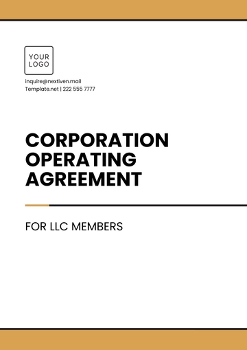 Free Corporation Operating Agreement for LLC Members Template to Edit Online