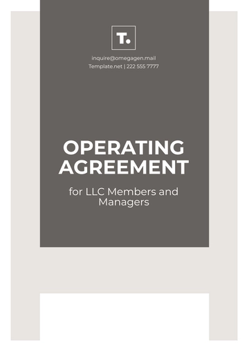 Free Operating Agreement for LLC Members and Managers Template to Edit Online