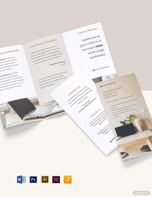 Modern Tri-Fold Work From Home Brochure Template