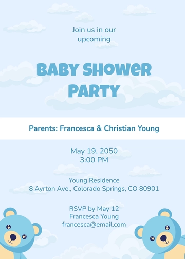 Free Background Pastel Baby Shower Invitation Template to Edit Online