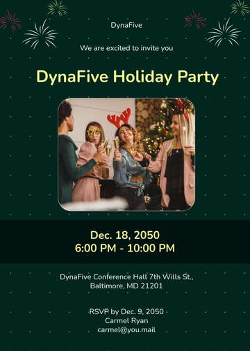 Free Business Holiday Party Invitation Template to Edit Online