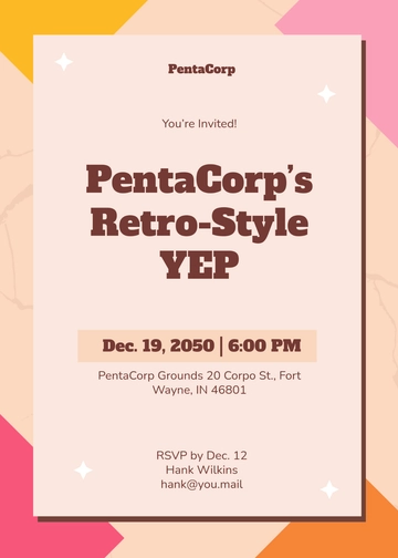 Free Retro Business Invitation Template to Edit Online