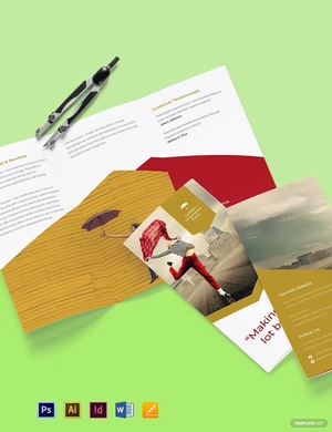 Working at Home Tri-Fold Brochure Template