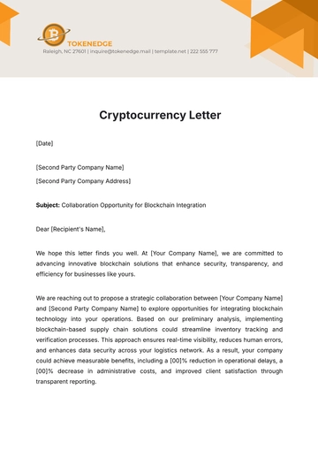 Free Cryptocurrency Letter Template to Edit Online