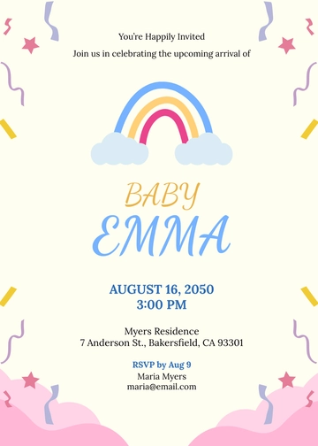 Free Colorful Baby Shower Invitation Ideas Template to Edit Online