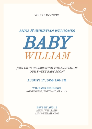 Free Simple Baby Shower Invitation Template to Edit Online