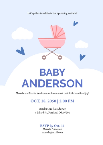 Free Gender-Neutral Baby Shower Invitation Template to Edit Online