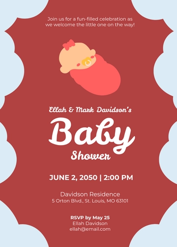 Free Cute Baby Shower Invitation Template to Edit Online