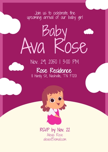 Free Girl Baby Shower Invitation Template to Edit Online