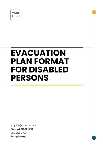 Free Evacuation Plan Format for Disabled Persons Template to Edit Online