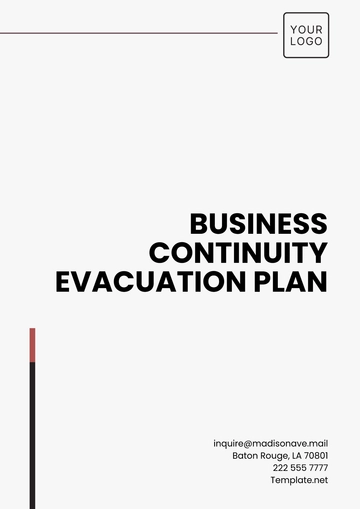 Free Business Continuity Evacuation Plan Template to Edit Online