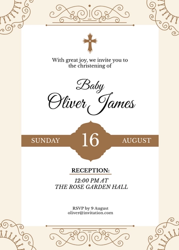 Free Elegant Christening Invitation Template to Edit Online