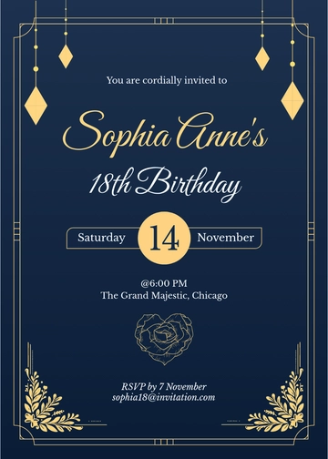 Free Elegant Debut Invitation Template to Edit Online