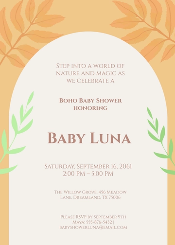 Free Boho Baby Shower Invitation Template to Edit Online