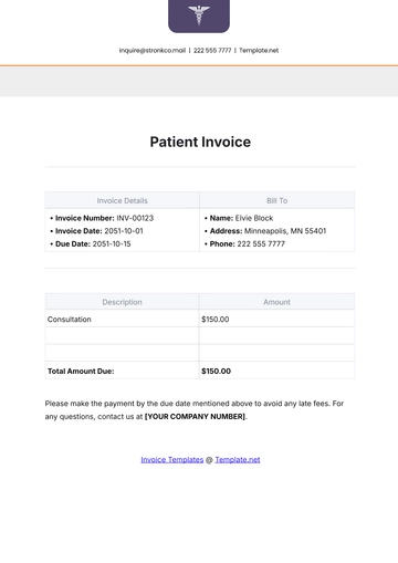 Free Patient Invoice Template to Edit Online
