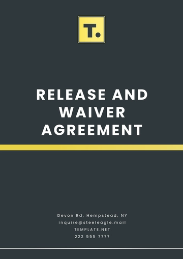 Free Release and Waiver Agreement Template to Edit Online