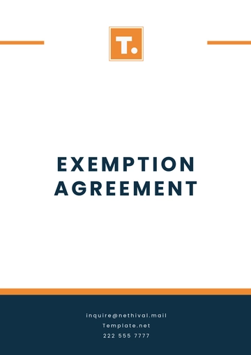 Free Exemption Agreement Template to Edit Online