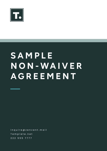 Free Sample Non-Waiver Agreement Template to Edit Online