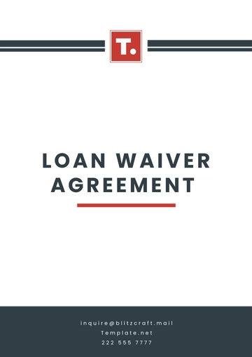Free Loan Waiver Agreement Template to Edit Online