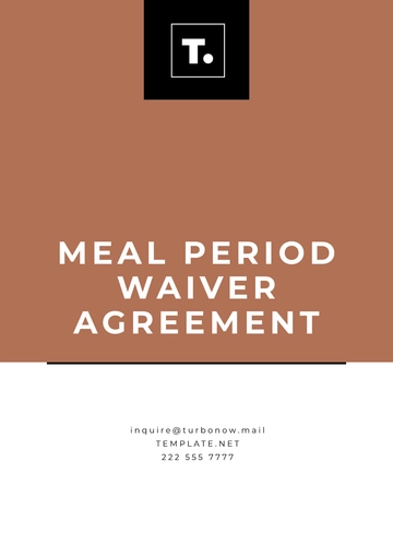 Free Meal Period Waiver Agreement Template to Edit Online