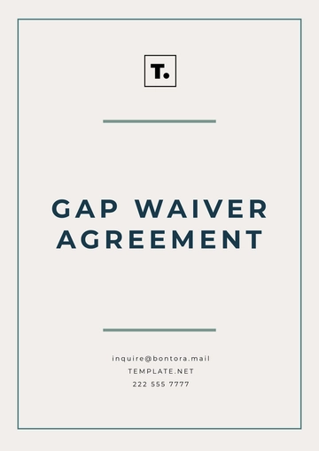Free Gap Waiver Agreement Template to Edit Online