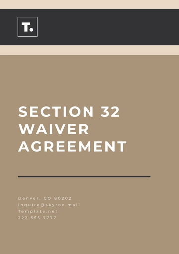 Free Section 32 Waiver Agreement Template to Edit Online