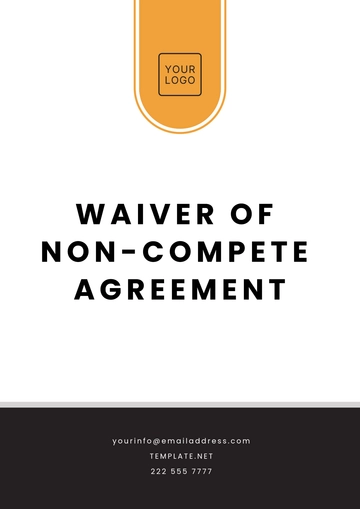 Free Waiver of Non-Compete Agreement Template to Edit Online