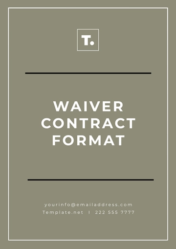 Free Waiver Contract Format Template to Edit Online