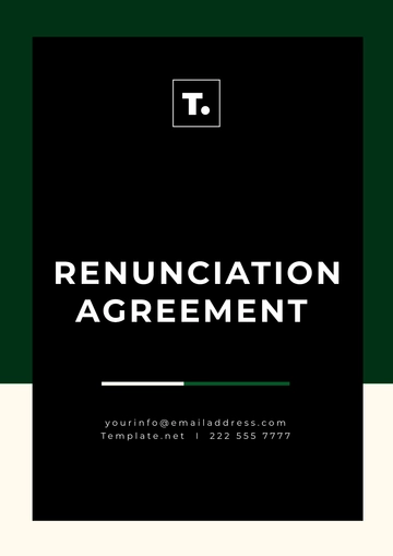 Free Renunciation Agreement Template to Edit Online
